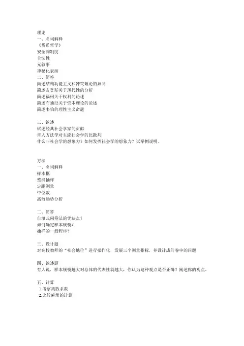 2011年南京大学社会学考研初试复试真题