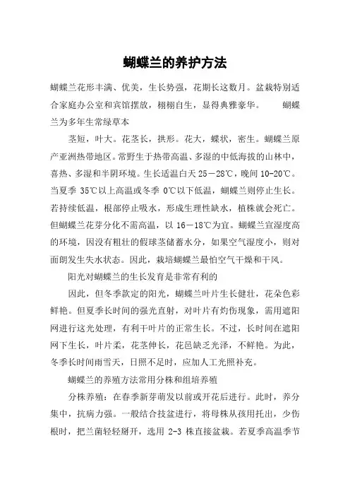 蝴蝶兰的养护方法