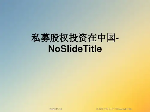 私募股权投资在中国NoSlideTitle