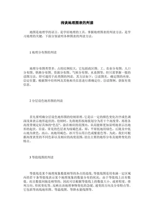 浅谈地理图表的判读