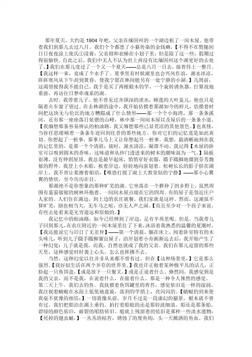 once more to the lake译文