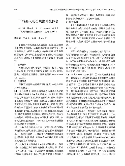 下唇部人咬伤缺损修复体会