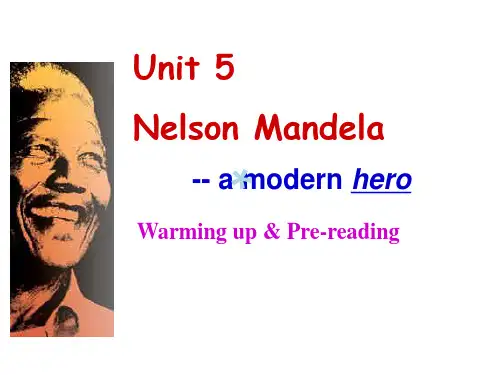 高中英语必修一Unit5 Nelson Mandela Warming up公开课课件