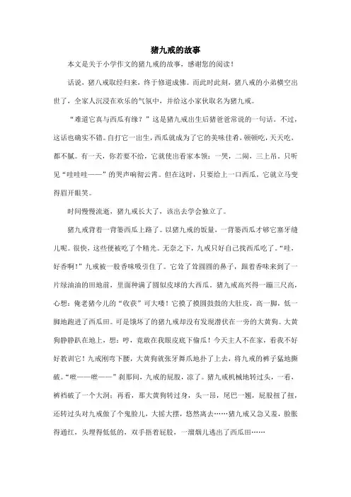 猪九戒的故事_小学作文