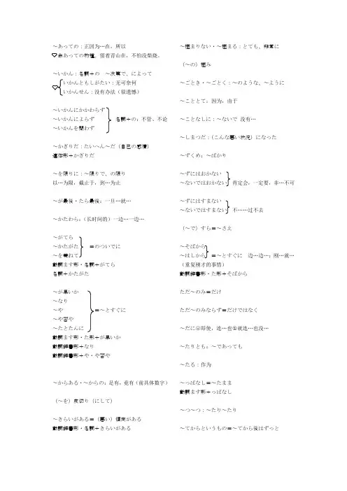 日语一级语法大全 2
