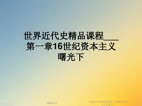 世界近代史精品课程第一章16世纪资本主义曙光下