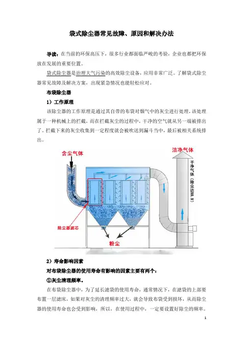 袋式除尘器常见故障、原因和解决办法