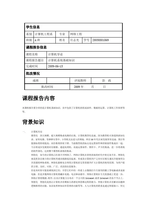 计算机导论报告