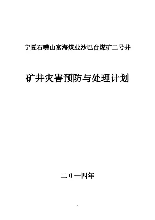2014年矿井灾害预防和处理计划