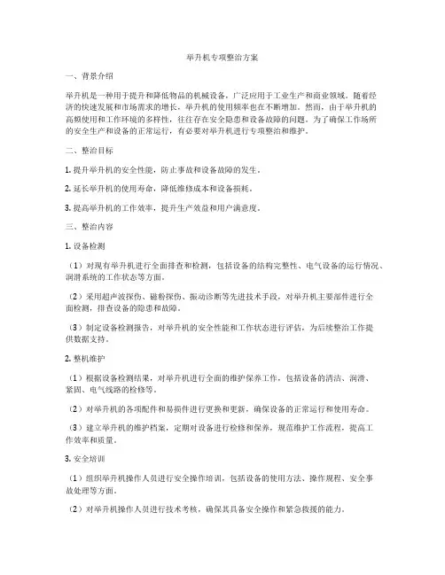 举升机专项整治方案