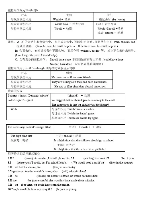 高中虚拟语气