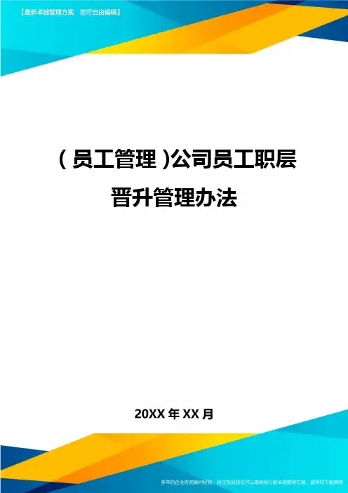 员工管理公司员工职层晋升管理办法