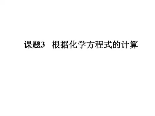 九年级化学根据化学方程式的计算