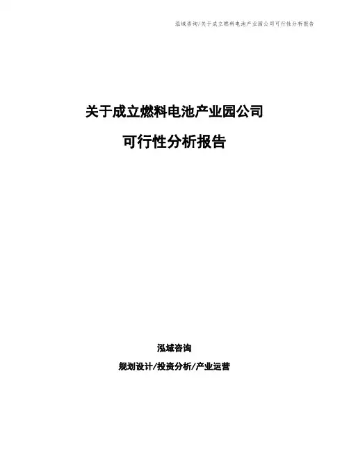 关于成立燃料电池产业园公司可行性分析报告