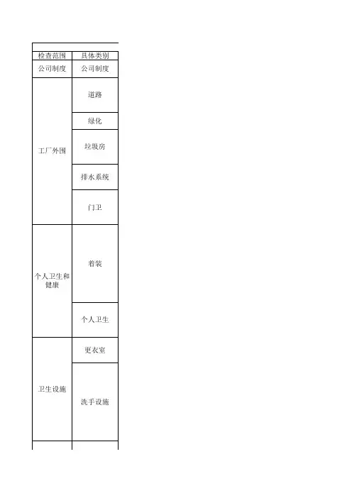 GMP检查表