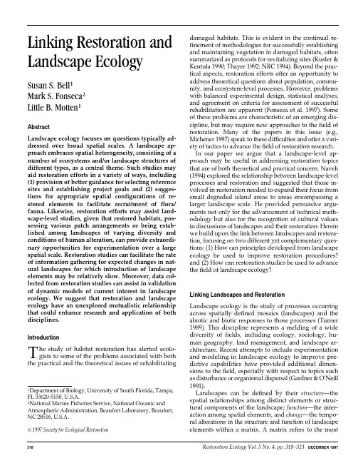 Linking Restoration and Landscape Ecology