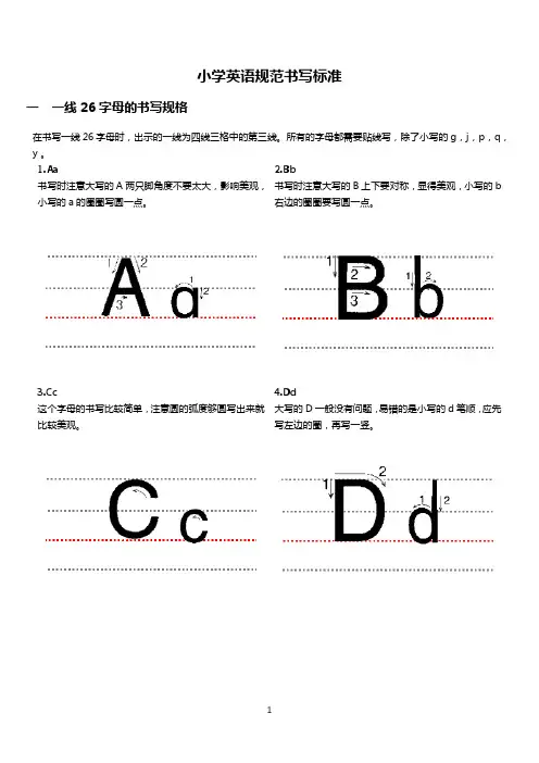 【英语】小学英语规范书写标准