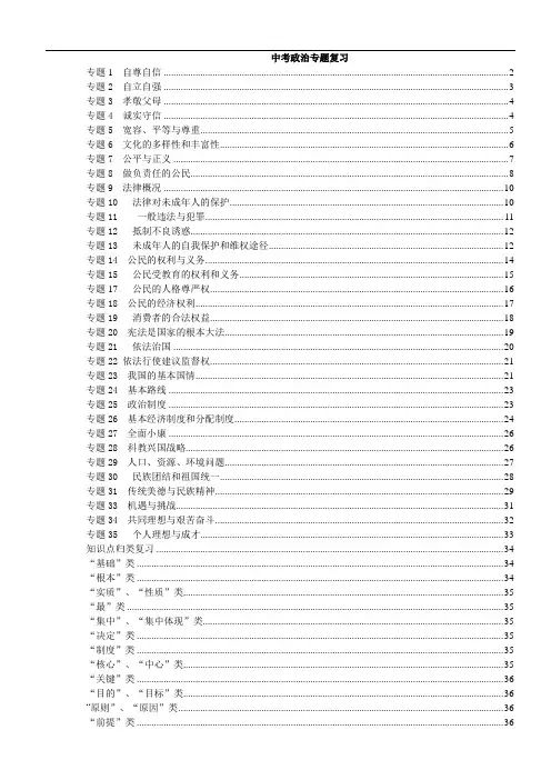 中考政治专题复习