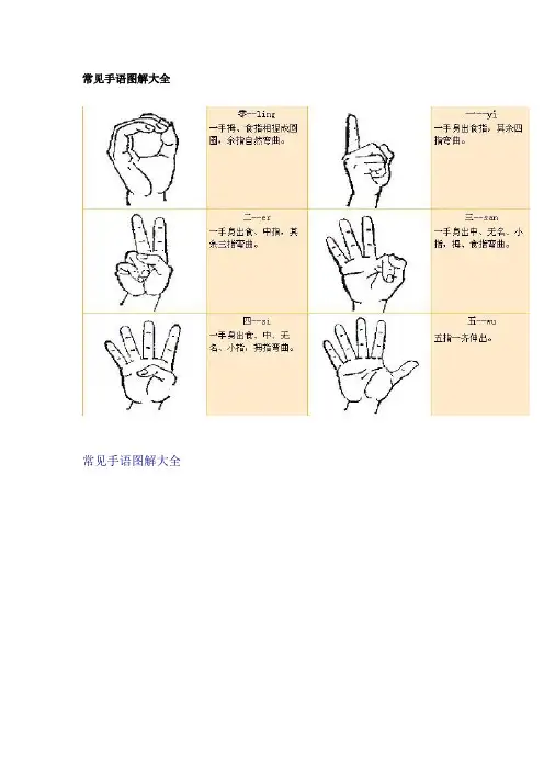 常见手语图解大全