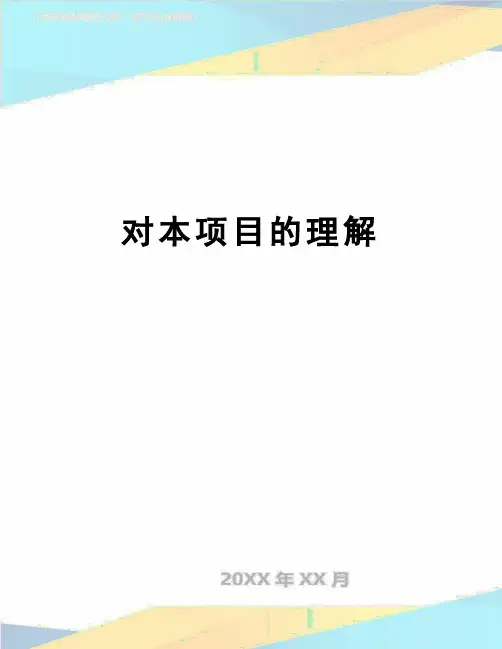 【精品】对本项目的理解