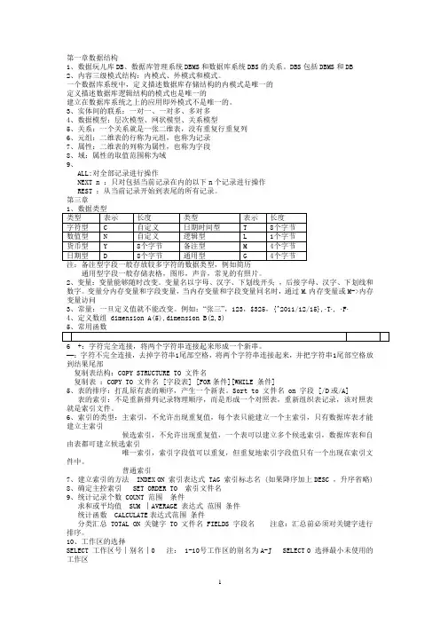学校计算机vf总结