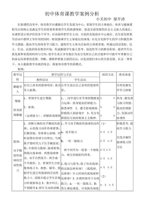 初中体育课教学案例1
