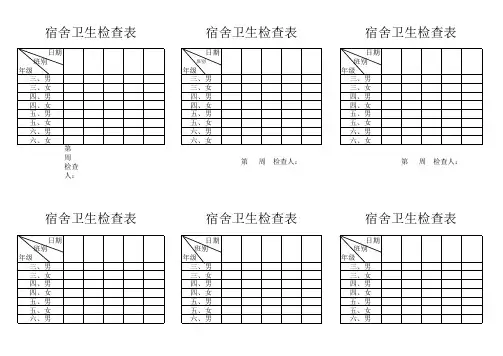 宿舍卫生检查表