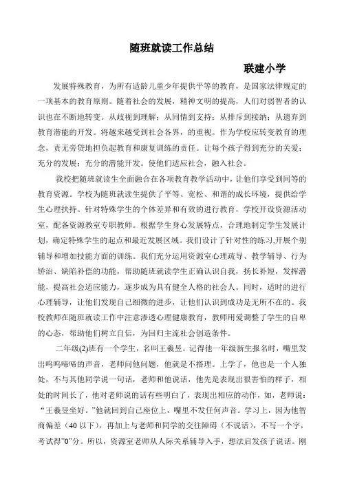 随班就读工作总结 4
