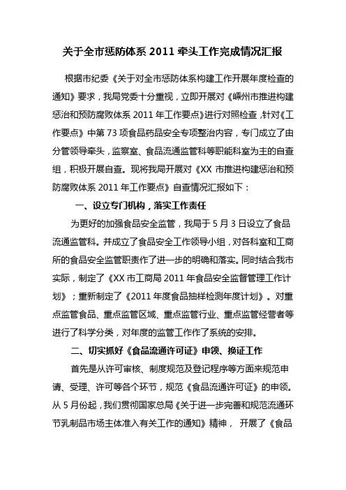 惩防体系汇报材料