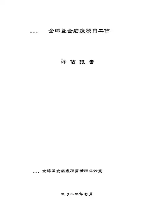 疟疾项目评估报告