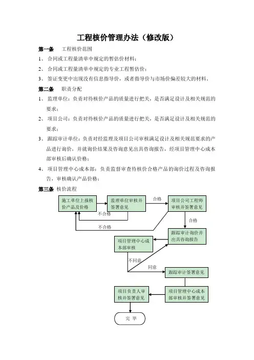 工程核价管理办法(修改版)
