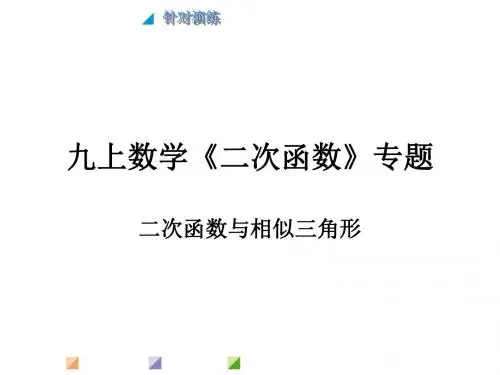 成都市东湖中学九上数学《二次函数》专题---二次函数与相似三角形