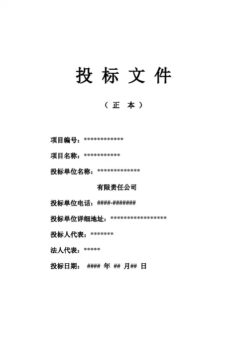 投标文件封面