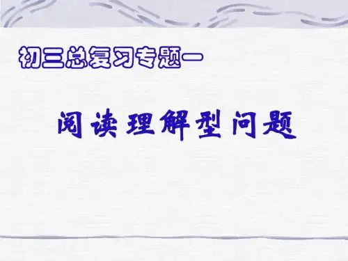 阅读理解型问题
