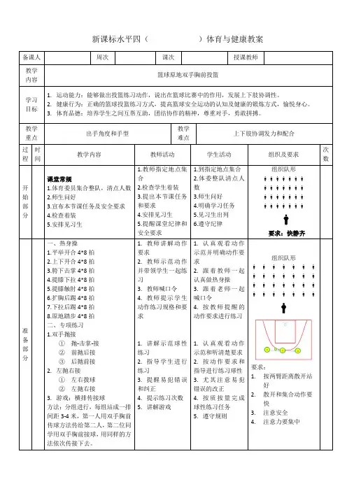 20篮球原地双手胸前投篮
