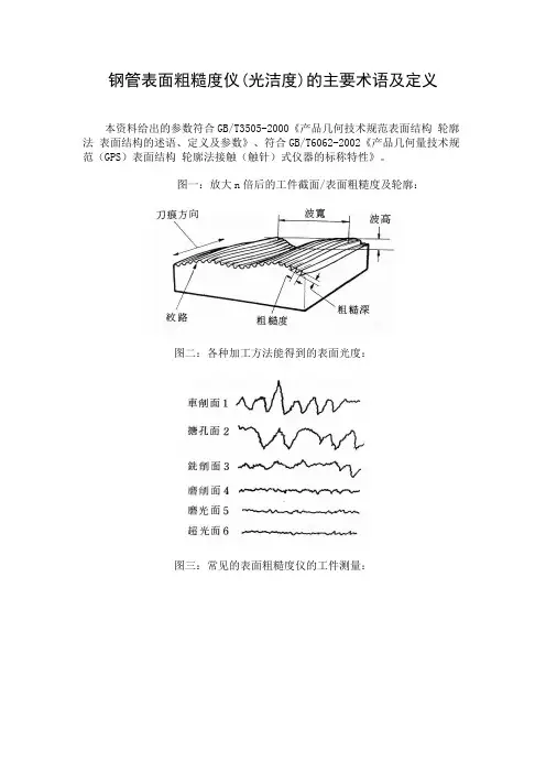 钢管表面粗糙度仪(光洁度)的主要术语及定义