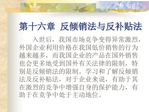 第16章 反倾销法与反补贴法