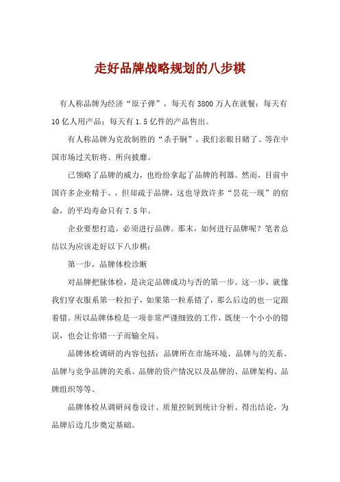走好品牌战略规划的八步棋