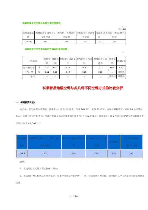 地源热泵经济分析