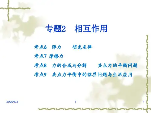 【新战法】高考物理专题(复习课件：专题(2)相互作用(25页)