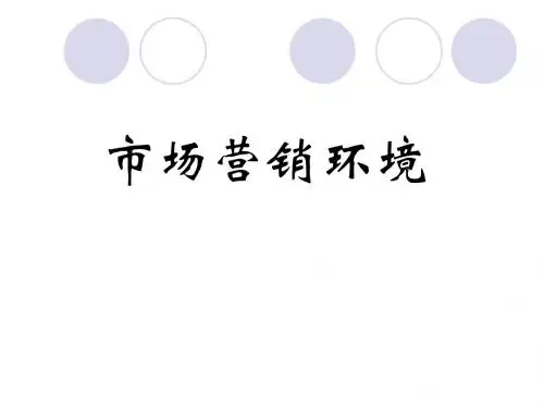 市场营销的环境培训课件-PPT精选文档