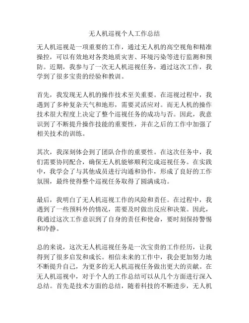 无人机巡视个人工作总结