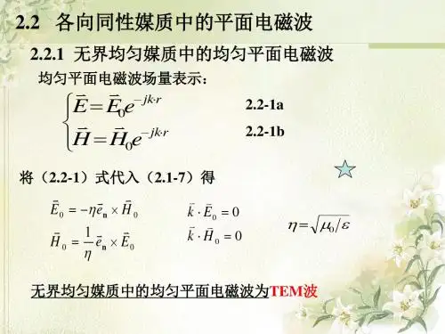 《光波导理论教学课件》2.2平面电磁波-PPT精选文档