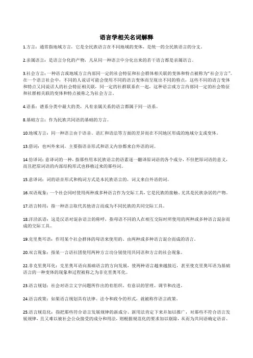 语言学名词解释