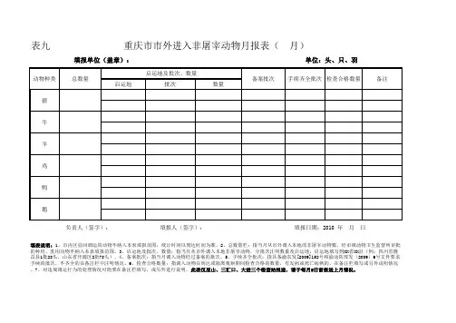 表一疫苗使用与免疫进度月报表