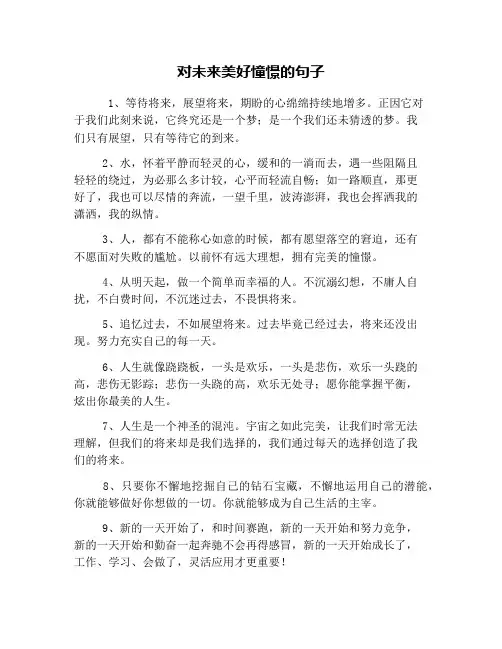 对未来美好憧憬的句子