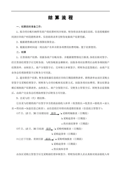 商场财务结算流程