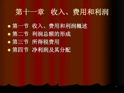 第11章 收入、费用和利润
