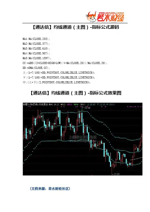 【股票指标公式下载】-【通达信】均线通道(主图)