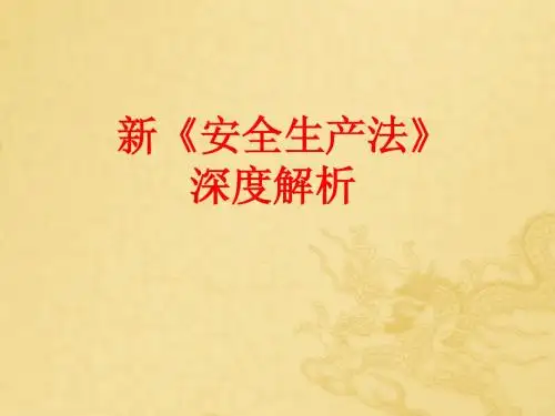 新《安全生产法》深度解析